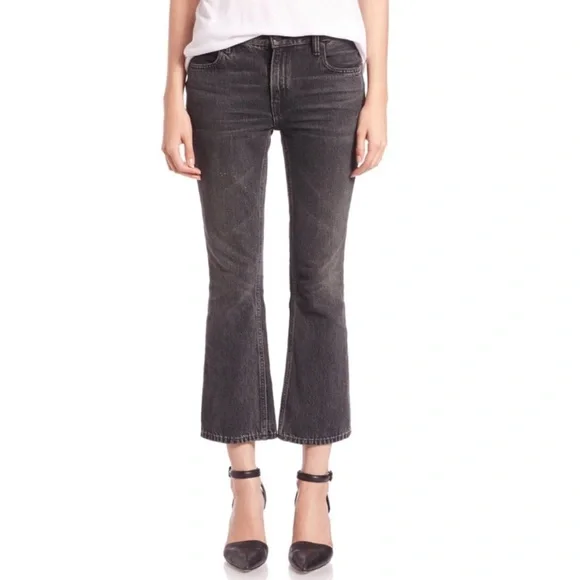 ALEXANDER WANG Trap Kick Flare Jean in Aged Gray Size 24